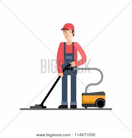 Cleaning Company Service Man Vacuum Cleaner Cleaning