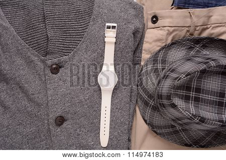Urban Outfit Of Traveler, Student Or Young Man