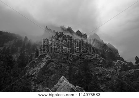 A storm rolling through Eldorado Canyon State Park near Boulder Colorado.