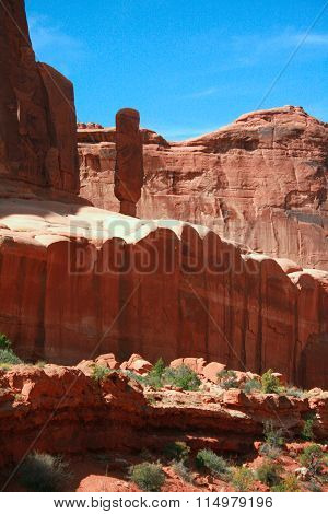 Red Rock Formations Arches National Park Near Moab Utah Usa