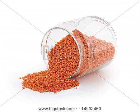 Storage jar with red lentils