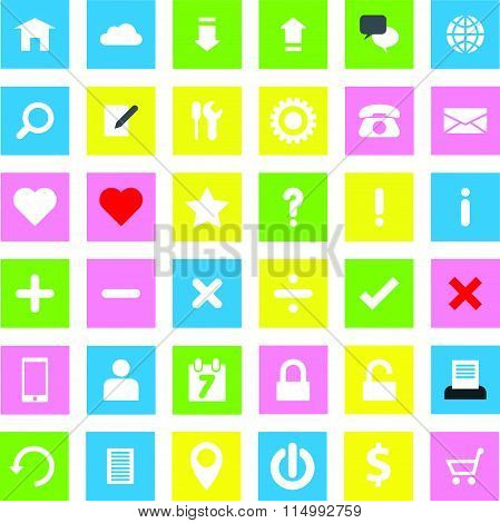 web icon flat style on rectangle