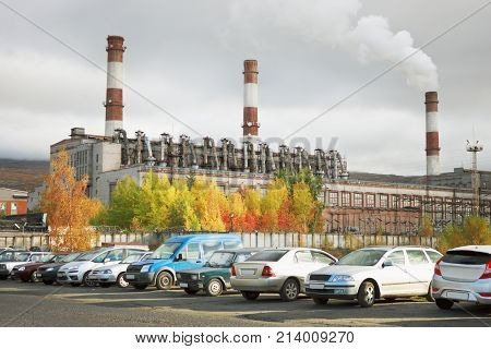 Thermal Power Station In Northern Russia. Apatity