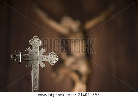 Eucharist symbol of bread and wine, chalice and host, First communion background
