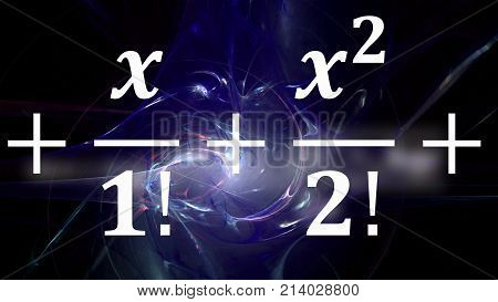 Math equations and formulas. in distance on abstract cosmic background. Science and mathematical research and development concept.