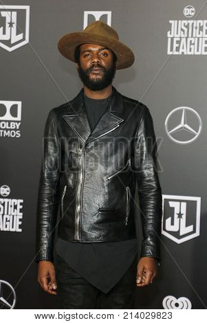Gary Clark Jr. at the World premiere of 'Justice League' held at the Dolby Theatre in Hollywood, USA on November 13, 2017.