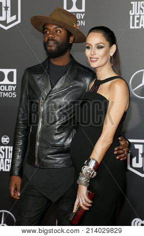 Gary Clark Jr. and Nicole Trunfio at the World premiere of 'Justice League' held at the Dolby Theatre in Hollywood, USA on November 13, 2017.