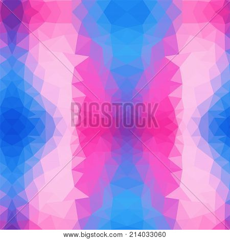 Light Pink, Blue vector polygonal illustration, which consist of triangles. Triangular pattern for your business design. Geometric background in Origami style