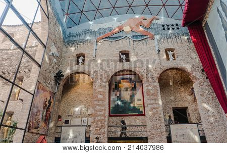 Figueres, Spain - November 12, 2017. Ceiling of Salvador Dali museum in Figeras
