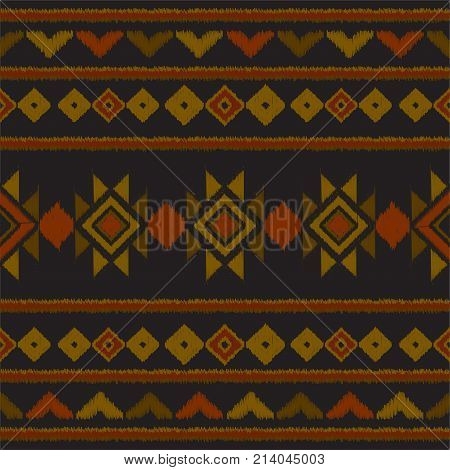 Vector Tribal ethnic seamless pattern. Ideal for printing onto fabric, paper, web design. National background. Embroidery for fashion women, print design. Aztec print