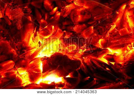 background from the burning of coal . Photo of an abstract texture