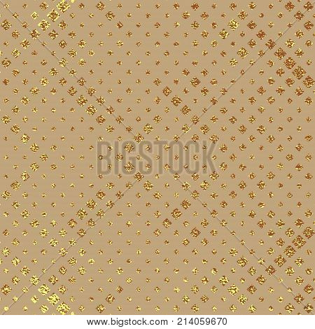 Abstract Gold Glitter Geometric Vector Background.
