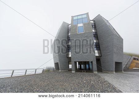 Monte Generoso Switzerland - Mai 10 2017: Fiore di pietra building from Mario Botta Monte Generoso Switzerland.