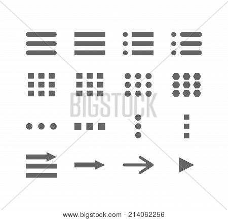Navigation buttons sign collection. Arrows and hamburger buttons