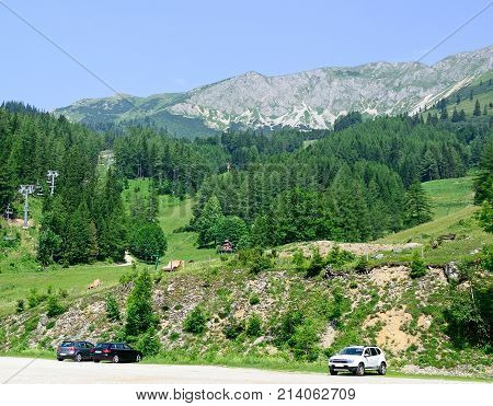 Landscape of Veitsch Austria in summer time