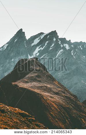 Mountains Landscape Romsdal Alps in Norway Travel scenery scandinavian nature