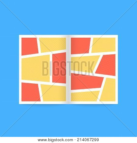 realistic comic book icon. concept of colored message, funny, super human, unusual advertising, tpb, halftone dots, super hero story. flat style trend modern logo graphic design on blue background