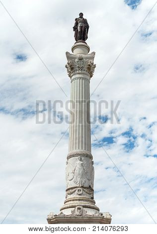 Column of Pedro IV in Lisbon Portugal.