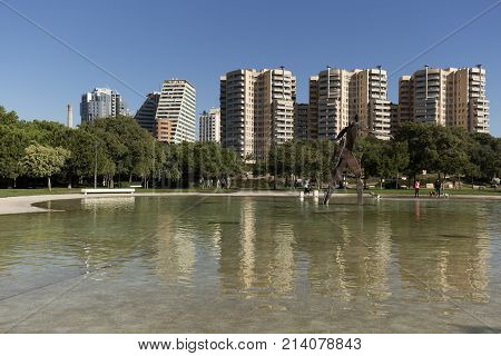 Green Areas Within The Complex Of The City Of Arts In Valencia.