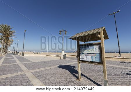 Malvarrosa Beach In Autumn