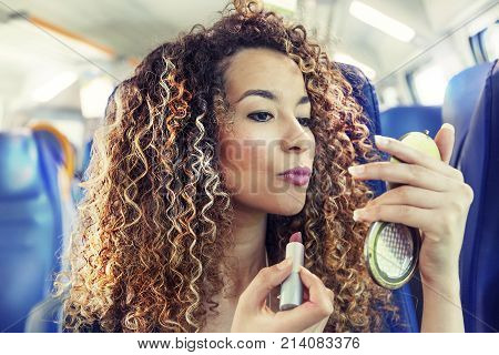 Lovely Moroccan Girl While Using Makeup