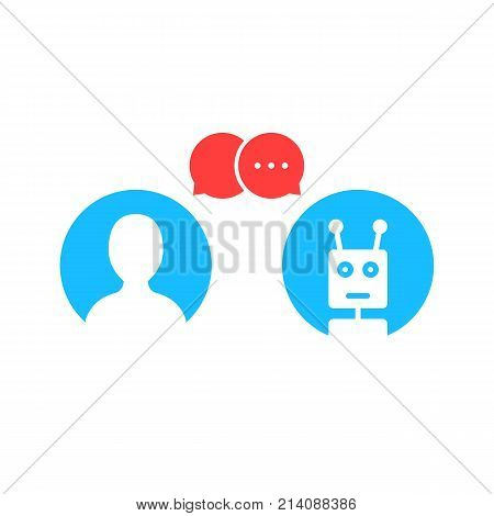 simple chatbot hotline logo. concept of avatar, internet helper, smart conversation, notification, popup, secretary aid, messaging. flat style trend modern logotype graphic design on white background