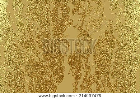 Gold Grunge Texture To Create Distressed Effect. Patina Scratch Golden Elements. Vintage Abstract Il