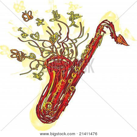 Abstraktní útržkovité Sax