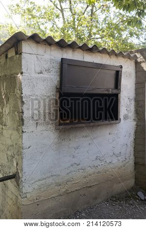 Streetwear furnace for smoked of cheese in Lazarevsky district, Krasnodar region, Russia