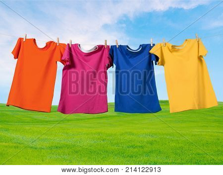 Cloth clothes wash rope clothespin pins clothespins