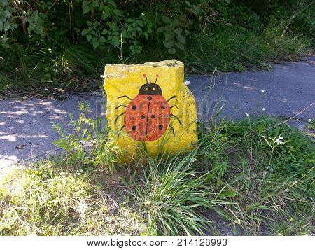 Picture on a stone in Otradnoye near Svetlogorsk