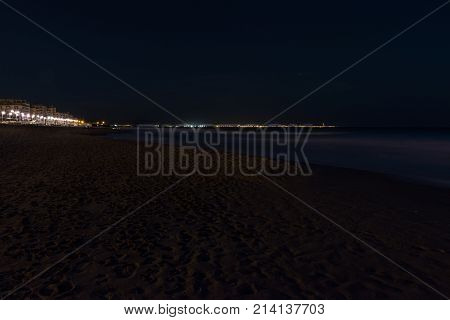 View Of Guardamar Del Segura At Nightfall, Alicante