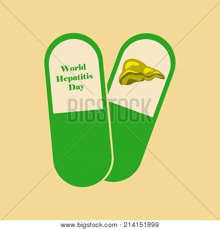 flat icon on theme world hepatitis day . pills
