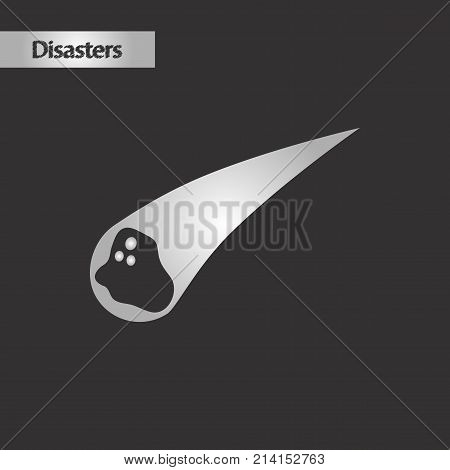 black and white style nature falling meteorite