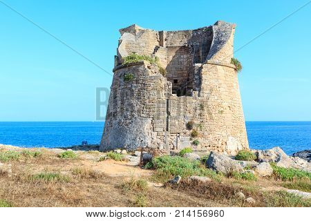 Torre di Porto Miggiano in Santa Cesarea Terme Salento Adriatic sea coast Puglia Italy
