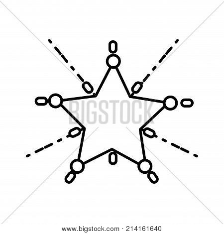 line shiny star merry chritsmas decoration vector illustration