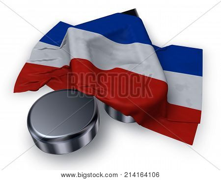 music note symbol and flag of schleswig-holstein - 3d rendering