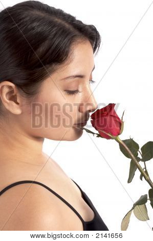 Ung kvinde og Rose