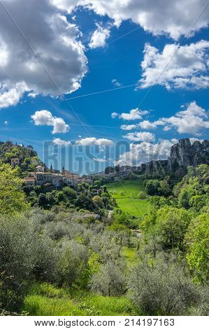 Village Gilette in Regional nature park of the Azure PreAlps France