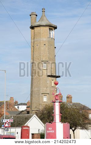 Harwich Essex United Kingdom -16 November 2017: Disused lighthouse in centre of Harwich