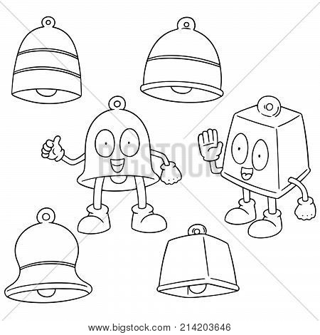vector set of bell hand drawn cartoon