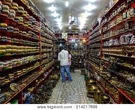 Shops At Thamel District In Kathmandu, Nepal