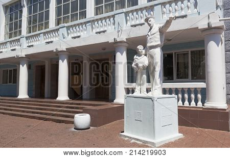 Tuapse, Krasnodar region, Russia - July 8, 2013: Sculpture composition at the Palace of Culture of the city of Tuapse