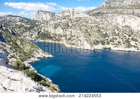 The Calanque de Morgiou one of the biggest calanques located between Marseille and Cassis France