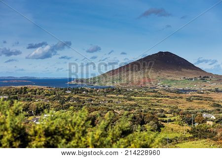 Beautiful view from the Lower Diamond Hill Walk in Connemara National Park, Letterfrack, Co. Galway, Ireland