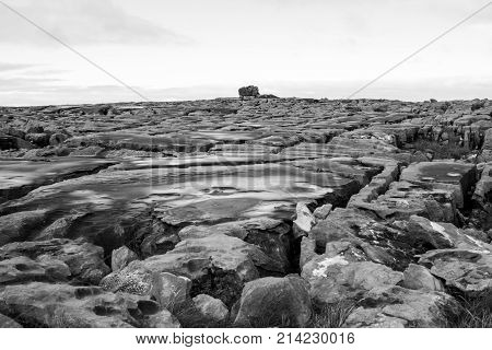 The Burren (in Irish: Boireann - Great Rock) The Karst-landscape Region In West County Clare Ireland