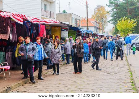 Famous Polish Market In Swinoujscie, Poland