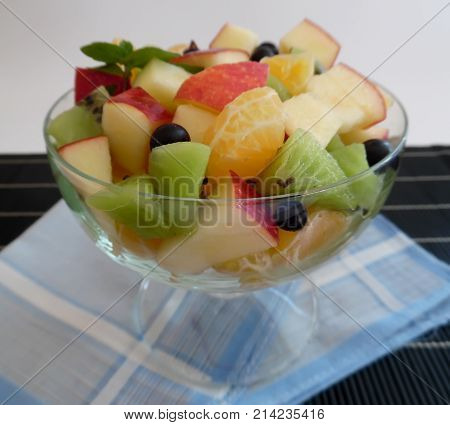 Fruit Salad On A Dark Background