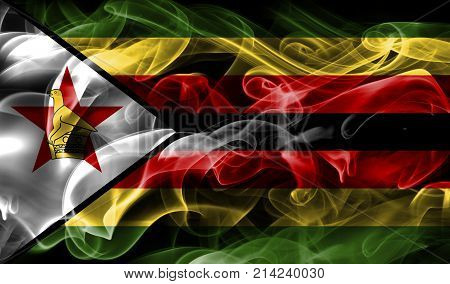 Zimbabwe smoke flag isolated on a black background