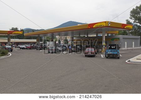 Lazarevskoe, Sochi, Krasnodar region, Russia - July 5, 2014: Filling station 